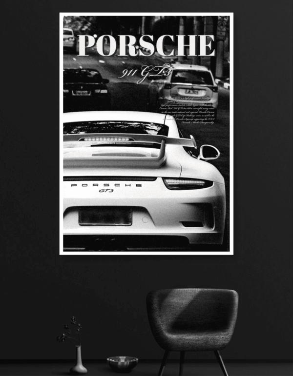 Porsche 911GTR | Classic Black & White | Cars Poster