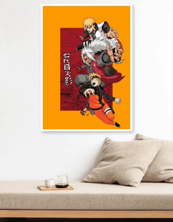 Naruto, Jiraiya and The 4th Hokage | Anime Posters