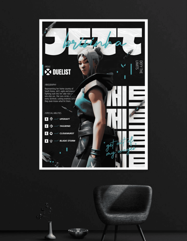 Jett | Duelist | Valorant | Gaming Posters