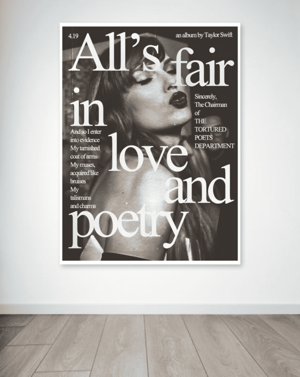 All's fair in Love and Poetry | Taylor Swift | Music Posters